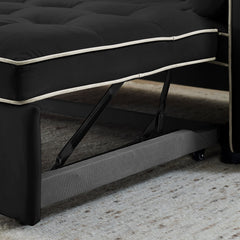 Modern 55.5' Pull Out Sleep Sofa Bed 2 Seater Loveseats Sofa Couch with side pockets, Adjsutable Backrest and Lumbar Pillows for Apartment Office Living Room