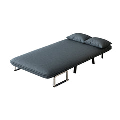 39″ Convertible Chair Bed, Tri-Fold Sofa Bed with Adjustable Backrest & Pillow, Leisure Chaise Lounge Couch with Sturdy Iron Frame for Home & Office, Comfortable Sleeper Chair