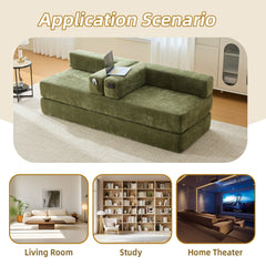 UNITED WE WIN Folding Sofa Bed with Pillows - Convertible Chair Floor Couch & Sleeping Mattress - Foldable Memory Foam Sleeper for Living Room/Dorm/Guest Room/Home Office/Apartment/Upstairs Loft
