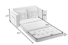 3 Fold Sofa,Convertible Futon Couch sleeper sofabed,Space saving loveseat,Pull Out Couch Bed for Living Room,Dark Gray & Light Gray & Beige,Velvet linen fabric