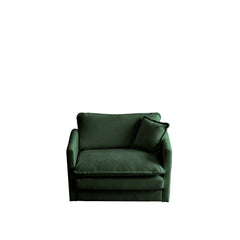 2 Seater Loveseat and Chair Set, 2 Piece Sofa & Chair Set, Loveseat and Accent Chair , 2-Piece Upholstered Chenille Sofa Living Room Couch Furniture(1+2 Seat ) ,Green Chenille