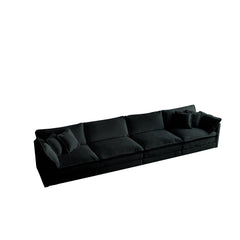 Free Combination Modular Sofa Free,4 Seater Sofa Comfy Chenille Fabric,Sectional Sofa Couch,Black Chenille