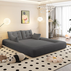 Human Dog Bed, Lazy Sofa Couch, 78.7 ' Multi-Functional Foldable Sofa Bed, 3-in-1 Teddy Fabric Foam-Filled Sleeper Sofa Bed for Living Room,Guest Bed,Playroom,Grey