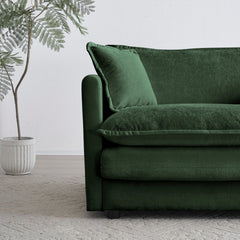 3 Piece Sofa Set Oversized Sofa Comfy Sofa Couch, 2 Pieces of 2 Seater and 1 Piece of 3 Seater Sofa  for Living Room, Deep Seat Sofa Green Chenille