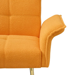 70-inch teddy fleece sofabed, convertible futon sofabed with adjustable arms and backrest, modern love sofa for living room and bedroom.