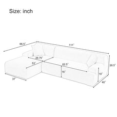 U_Style Modern Large L-Shape Modular Sectional Sofa for Living Room, Bedroom, Salon, 2 Piece Free Combination, Simplified Style(old sku:WY000356AAA)