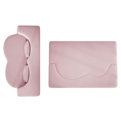 Modern Floor Sofa with 2 Pillows,Convertible Teddy Fabric Foam Filled Sleeper Sofa Bed,15 ' Full Size Folding Mattress for Living Room,Guest Bed,Playroom,No Assembly Required,Pink