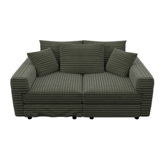 82.7 ' Plush Corduroy 3-Seat Sofa,Modern Comfy Upholstered Sofa Cloud Couch,Deep Seat Couches with Soft Pillows,Convertible Deep Seat Sofa Lounge Chair for Living Room Bedroom,Apartment,Office,Green