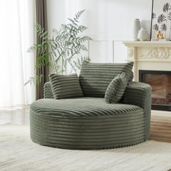 55''L Corduroy Sponge single sofa,No Assembly Required,Fluffy Modern Sleeper Chair for Living room, Bedroom, Lounge and Projection Room(Not a swivel chair.)