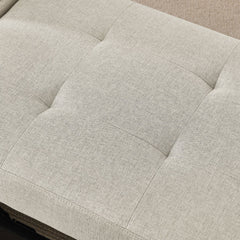 Convertible Sleeper Sofa Chair Adjustable Backrest Recliner with Pullout Sofa Bed with Wheels, Modern Linen Fabric for Living Room for Tight Spaces, Beige