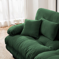 3-Seater Sectional Sofa Modular Deep Seat Sofa Couch , Chenille Sofa Soft Comfy Upholstered Furniture for Living Room, Apartment, Studio, Office,Chenille,Green