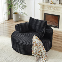 55''L Corduroy Sponge single sofa,No Assembly Required,Fluffy Modern Sleeper Chair for Living room, Bedroom, Lounge and Projection Room(Not a swivel chair.)