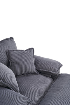 56.3 Inch Corduroy single sofa With  2 toss pillows and a ottoman ,Comfy Sofa- Deep Seat Couch for Living Room