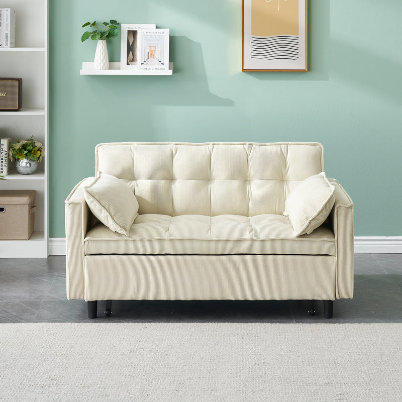 54.30-inch double Upholstered broaching machine, plank support, Upholstered frame broaching machine, Twin bed, beige