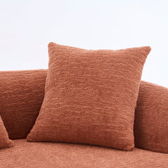 LY-025S Coral Curved Loveseat: Compressed No Assembly, Chenille Small Sofa, 30D Sponge, Compact for Apartments, 65' L, 300Lbs, 3 Pillows