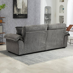84' Chenille Sofa Small Sofa Loveseat Deep Seat Sofa Couch with 2 Throw Pillows & Memory Foam for Living Room Apartment Office Lounge-Grey