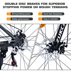 27.5 Inch Wheels 21 Speed Mountain Bike, for Men Women Boys and Girls, Front Suspension,Aluminum Alloy Frame