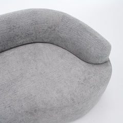 LY-025 Grey Curved Modular Sectional Sofa with 30D High-Density Chenille Upholstery, 110'' Long