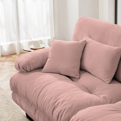 3-Seater Sectional Sofa Modular Deep Seat Sofa Couch , Chenille Sofa Soft Comfy Upholstered Furniture for Living Room, Apartment, Studio, Office,Chenille Pink