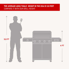 Monument Grills Denali 405 | Stainless Smart Tech Propane Gas Grill