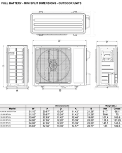 Full Battery 48V DC Mini Split Air Conditioner & Heater