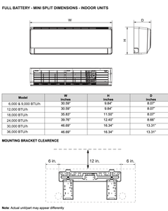 Full Battery 24V DC Mini Split Heat Pump Solar Air Conditioner