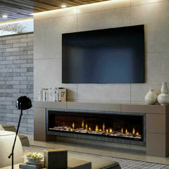 Dimplex Ignite Evolve Built-In Frosted Tumbled Glass Linear Electric Fireplace With Heat Boost System & Trim Kit (SAK59214)