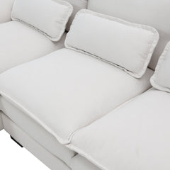 Modern U-shaped Sectional Sofa with Waist Pillows, 6-Seat Upholstered Symmetrical Sofa Furniture, Sleeper Sofa Couch with Chaise Lounge, Chenille and Velvet Options
