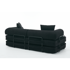 [NEW ARRIVED] [VIDEO PROVIDED] 78.5' Folding Convertible Out Sleeper Sofa Bed,4-in-1 DIY Combination Convertible Sofa,3 seat, Folding  Sofa, King Size , Bedroom,Apartment,Corduroy,Black