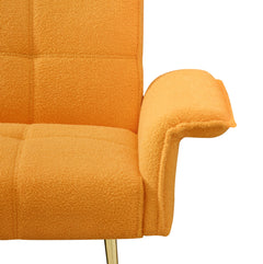 70-inch teddy fleece sofabed, convertible futon sofabed with adjustable arms and backrest, modern love sofa for living room and bedroom.