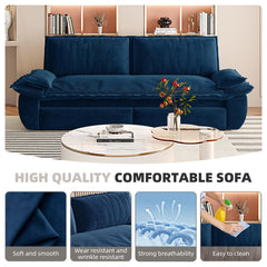 73.2' Queen Pull Out Sofa Bed,3-in-1 Convertible Sleeper Sofa,Multi-Functional Velvet Loveseat Bed,Blue(Old Sku:W1885S00124,New Sku:W1885S00232)