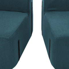 Curved Modular Sectional Sofa in Lamb's Wool Fabric, Modern Minimalist Style, Compressed (No Assembly Required), Comfy for Living Room & Bedroom - Blue