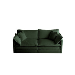 2 Seater Loveseat and Chair Set, 2 Piece Sofa & Chair Set, Loveseat and Accent Chair , 2-Piece Upholstered Chenille Sofa Living Room Couch Furniture(1+2 Seat ) ,Green Chenille