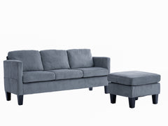 Modern L-Shaped Sectional Sofa with Padded Cashmere Upholstery – Space-Saving Design for Living Rooms & Apartments, Easy Assembly, Grey