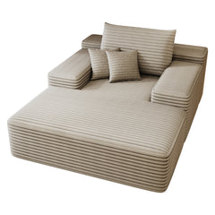 68'*51' Chaise Lounge Chair Indoor, Oversized Upholstered Sofa Bed, Sleeper Couch Reading Chairs Fluffy Plush Faux Fur Cloud Sofas Couches for Living Room,Camel