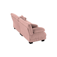 Cloud Couch 2 Seater Sofa for Living Room, Chenille 2 - Seat sofa with 2 Lumbar pillows and 2 throw pillows,Chenille Pink