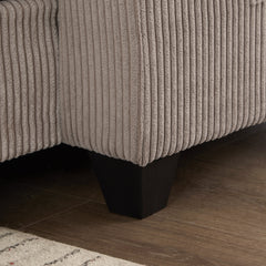 Convertible Chaise Lounge 63' Loveseat Sofa Bed with USB Ports, Cup Holders, Phone Holder, Storage, Brown Corduroy