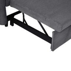 Modern Convertible Pull-out Sofa Bed with USB Ports, Dark Grey Corduroy, 57.48'