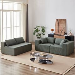 104-Inch Corduroy  Modular L Shaped Sectional Sofa,Luxury Floor Couch Set,Upholstered Indoor Furniture,Foam-Filled Compressed Sofa for Living Room,Bedroom,4 PC Free Combination