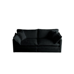 2 Seater Loveseat and Chair Set, 2 Piece Sofa & Chair Set, Loveseat and Accent Chair , 2-Piece Upholstered Chenille Sofa Living Room Couch Furniture(1+2 Seat ) ,Black Chenille