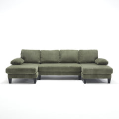 [VIDEO provided][New]U-Shaped Couch with Oversized Seat,4-Seat Sofa  with Double Chaise,Comfortable and spacious indoor furniture for Living Room,Apartment