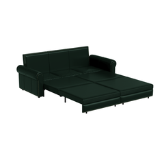 93.7 ' Pull Out Sofa Bed, 3-in-1 Faux Leather Convertible Sleeper Sofa with Nailhead Trim & Rolled Arm,Multi-Functional Sofa Bed for Living Room,Bedroom,Apartment,Office