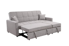 83' Oversized Upholstered Sofa Bed W/Pull Out Couch Bed & Adjustable Backrest,3 Seaters Sofa & Couch Convertible Sleep Sofabed for Home Apartment Living Room,Light Gray