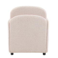 Furniture Style 2 in 1 Pet Friendly  Fluffy Fabric Sherpa Upholstered Leisure Armchair with Lumbar Pillow for Living Room Bedroom Home and Office, Cream White