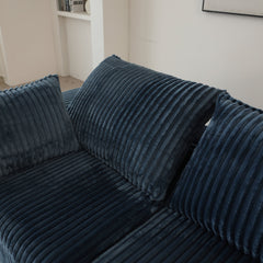Cloud Sofa,Corduroy Fabric,Deep Seat Couches,Double-layer design,Removable  Cushion,No Assembly, DIY Combination for Living room, Bedroom,Conference room ,Apartment,Blue