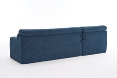 105'' Cloud Sectional Couch with L-Shape Chaise,Modern Modular Sofa with Deep Seat, Boneless Sofa for Living Room Bedroom,No Assembly Required,Blue.