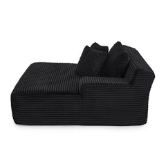 Modern Velvet Fabric Single Lazy Sofa Lounge Chair, Indoor Use, Black, No Assembly Required