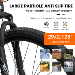 A29367 29 Inch Mountain Bike 21 Speed, Suspension Fork, Aluminum Frame Disc Brake, Mountain biking for both men and women.