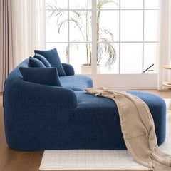 Full Compression Sponge Navy Blue Modular Chenille L-Shape Sectional Sofa with High-Density Foam,99'L, Spacious and Comfortable