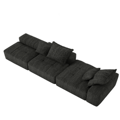 Modern Oversized Modular Sectional Sofa with Ottoman, Seat, Chaise lounge and Armrest, Sparkling Chenille Fabric Soft Cushion Sofa with 4 Pillows,4 PCS DIY Combination Tufted Sofa,No Assembly Required